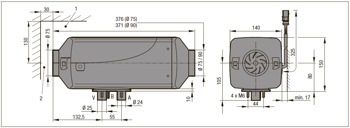 габариты eberspcher airtronic m2 d4l габариты eberspcher airtronic m2 d4l