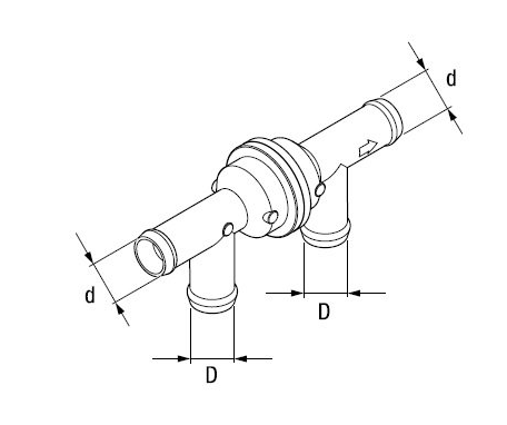 Обратный тосольный клапан  18mm (4 патрубка) купить в Иркутске