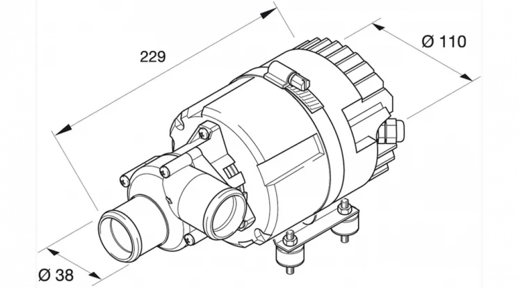 Насос жидкостный 24В Flowtronic 6000 SC, с крепежем, HYDRONIC L-II купить в Иркутске
